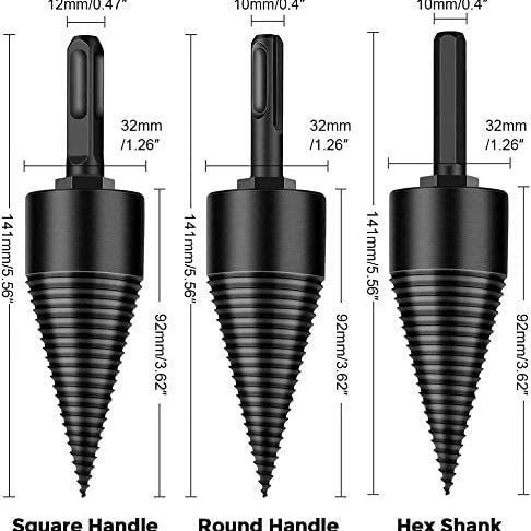 Hot Power Tool Drill Bits Heavy Duty Removable Firewood Log Splitter Drill Bits Cone Driver for Woodworking Top Selling Product