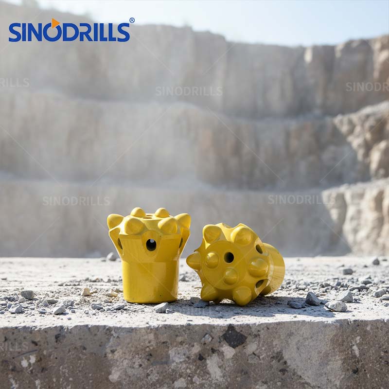 Sinodrills 7 Button 38mm Tapered Rock Drill Bits Mitsubishi Carbide Bits Construction Ore Mining New Used Condition