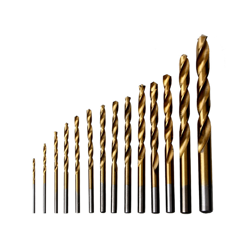 DIN338 Fully Ground HSS Titanium Finished Twist Drill Bit For Stainless Steel Metal Drilling