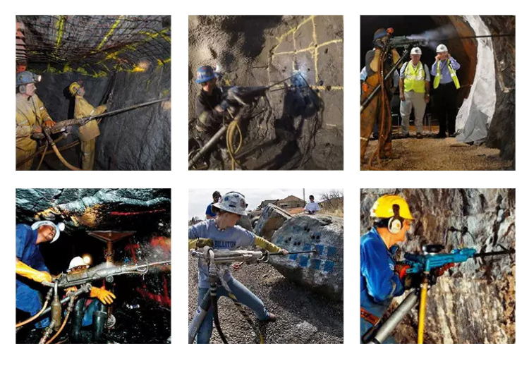 YT28 Pneumatic Rock Drill Hammer Drill with Pump Portable Handheld Drilling Tool 6m Depth for Mining Construction Quarrying