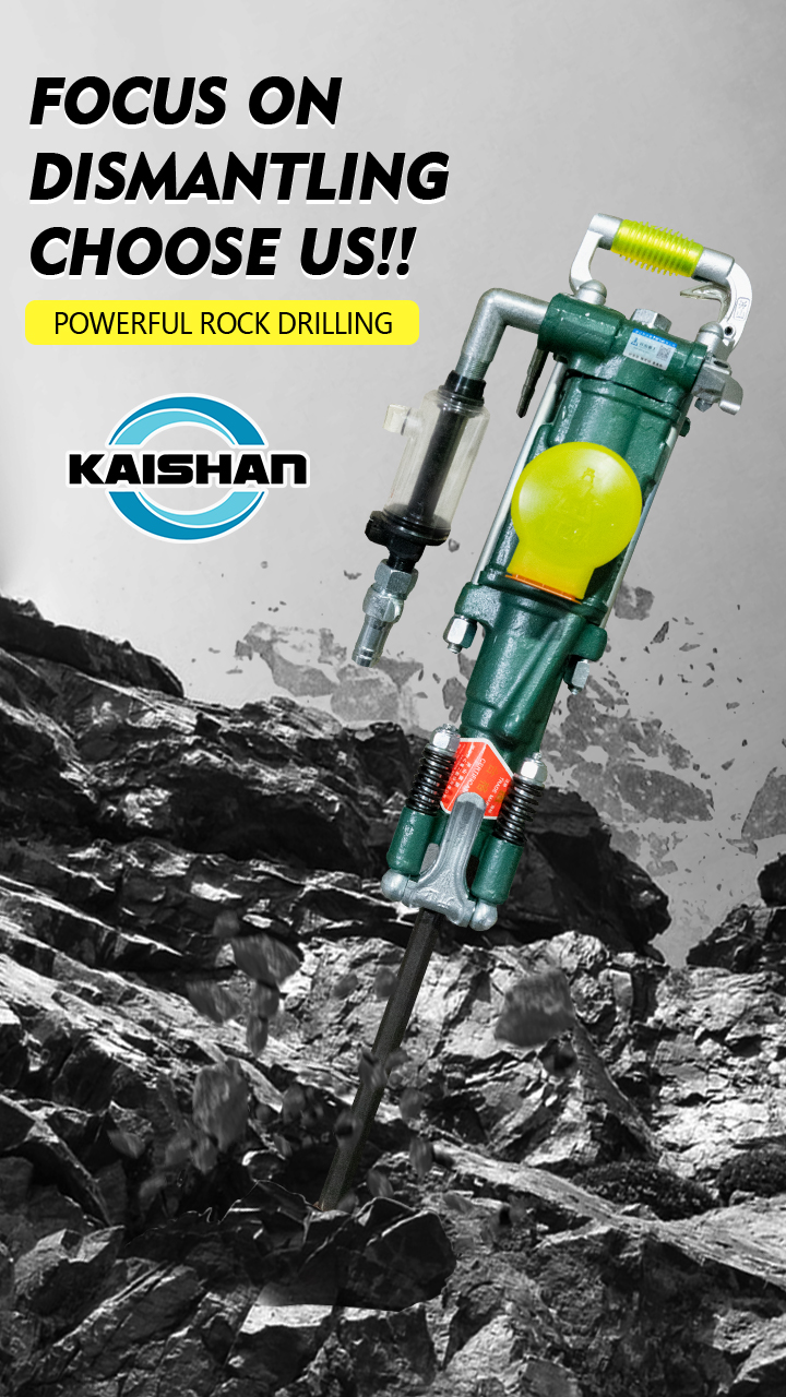 KAISHAN Hand Held Pneumatic YT28 Hand Hammer Rock Drill Mini Rock Drill Machine Motor Impact Energy 70J Impact Frequency