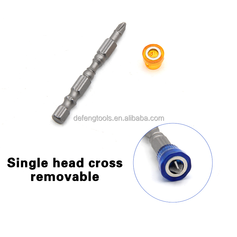 5pc Colorful Magnetic Circle Cross Single Head Screwdriver Head 65mm Magnetic Detachable Position Bit Power Tool Accessory Set
