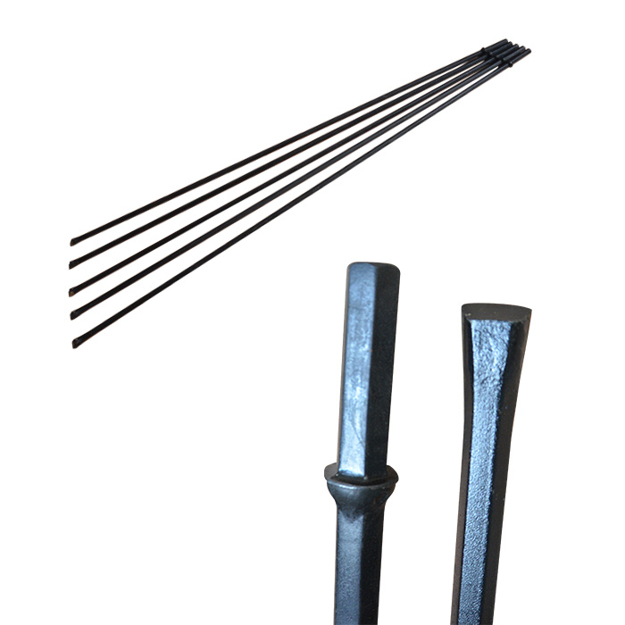 Rock Drilling Steel Integral Drill Rod With Chisel Bit for Mining and Quarrying