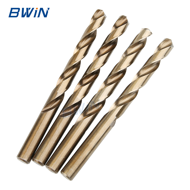 DIN 338 5pcs 1mm 2.4mm 3.2mm 4.9 M35 Cobalt Titanium Metal Drill Bit HSS 4mm HSS Twist Drill Bits For Metal Drilling