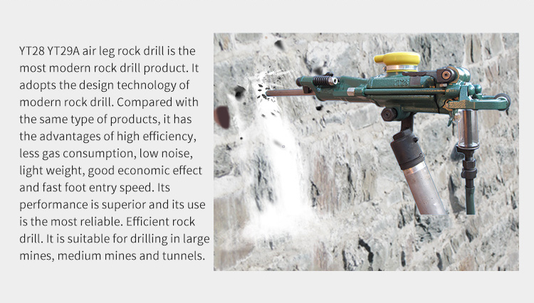 YT Pneumatic Gear Jack Hammer Air Leg Rock Drill