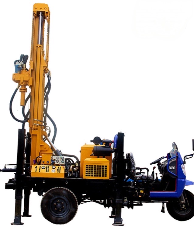 200m Low Price Air Penumatic Drilling Tricycle Mounted Water Well Drilling Rig