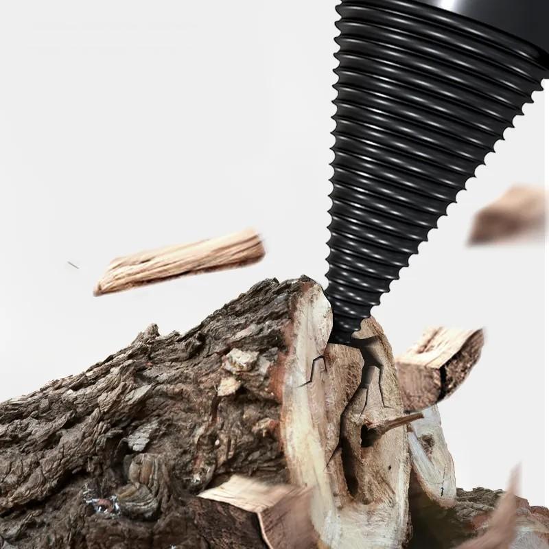 Hot Selling Removable Firewood Log Splitter Drill Bit Heavy Duty Screw Cone Driver Black Oxide Finish 3-Year Warranty 40mm Total