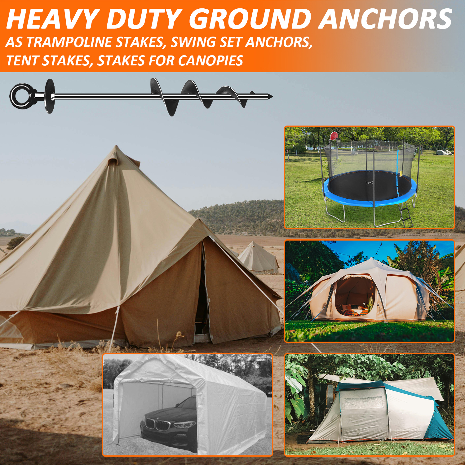 Reliable Screw in Anchors Easy to Install Ground Fixing Tool
