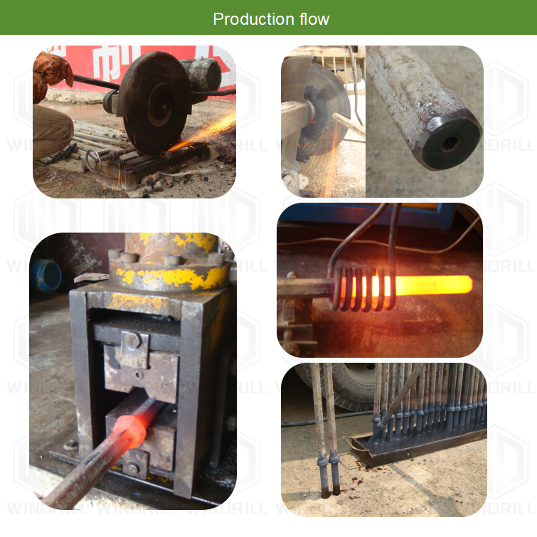 Chiesel Integral Drill Steel D.33 TL1708mm Small Hole Integral Drill Steel Rod H22x108mm L1600mm