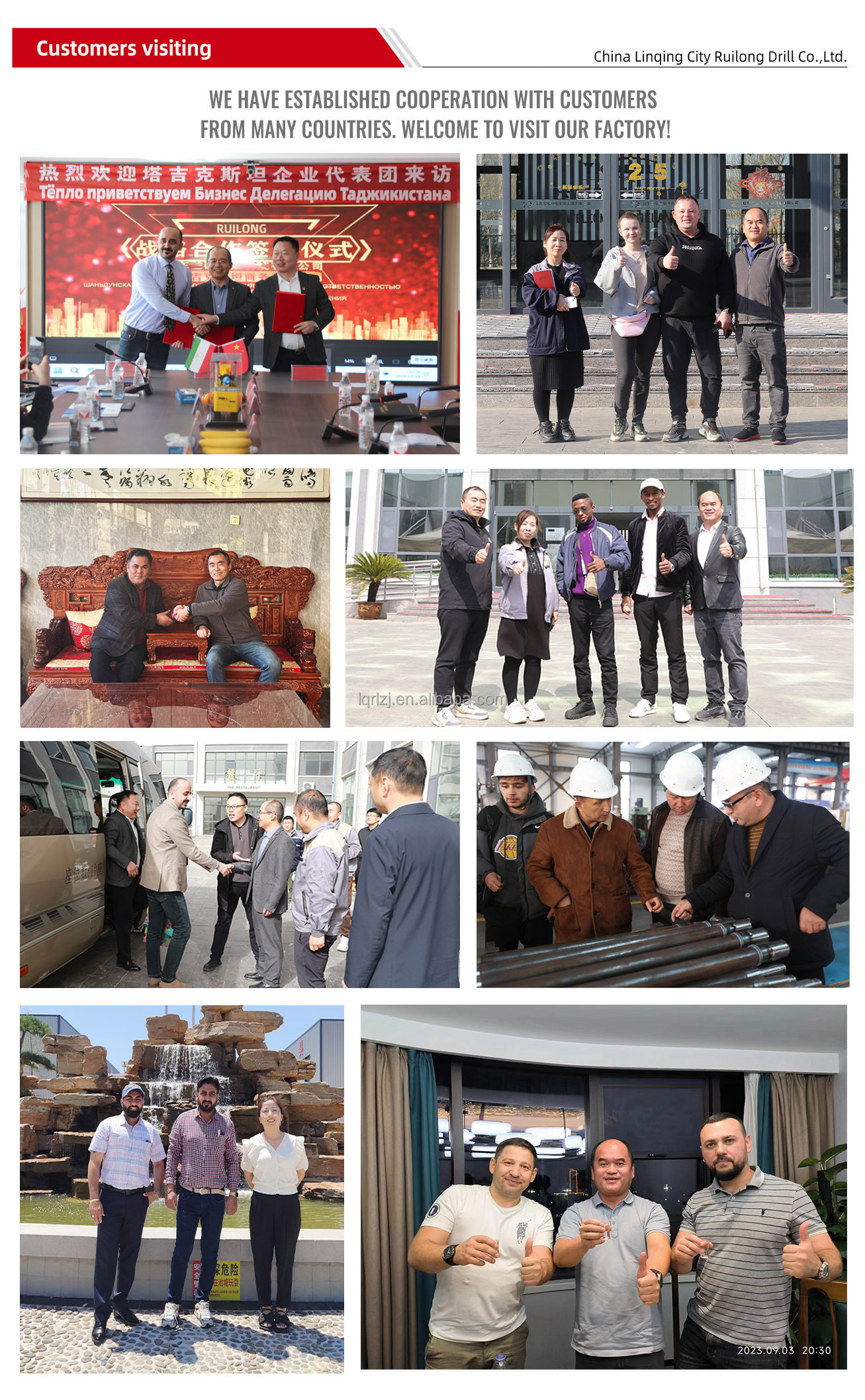 Customer visiting factory