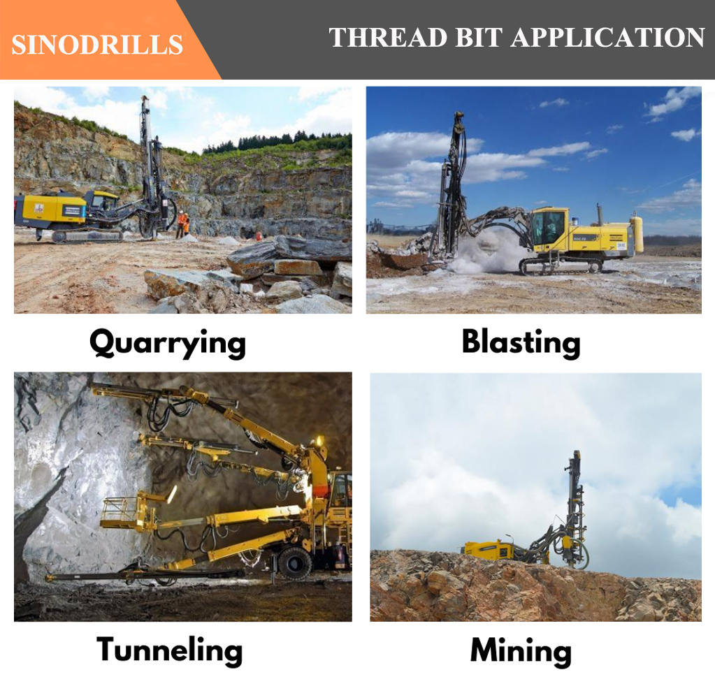 Mining Rock Drill Tools High Quality Thread Drill R38/T38 76mm Button Bit