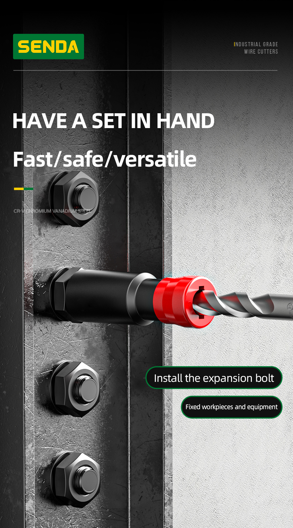 Drill Bit & Socket Combo Tool for Anchor Bolt Installation