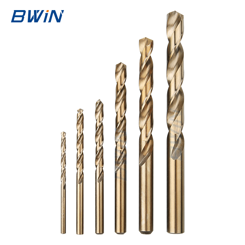 DIN 338 5pcs 1mm 2.4mm 3.2mm 4.9 M35 Cobalt Titanium Metal Drill Bit HSS 4mm HSS Twist Drill Bits For Metal Drilling