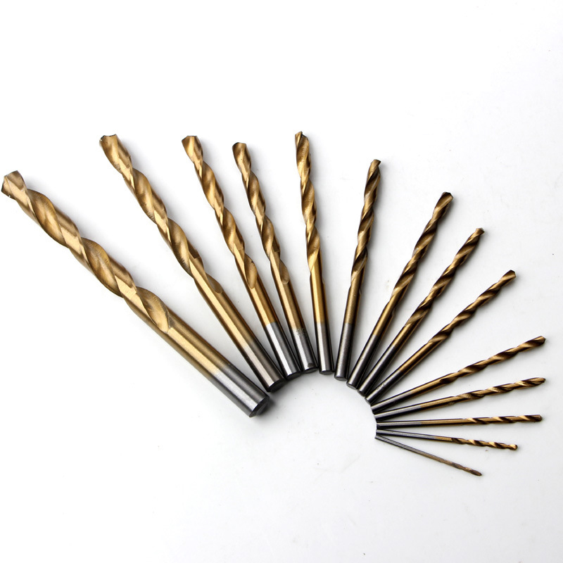 DIN338 Fully Ground HSS Titanium Finished Twist Drill Bit For Stainless Steel Metal Drilling