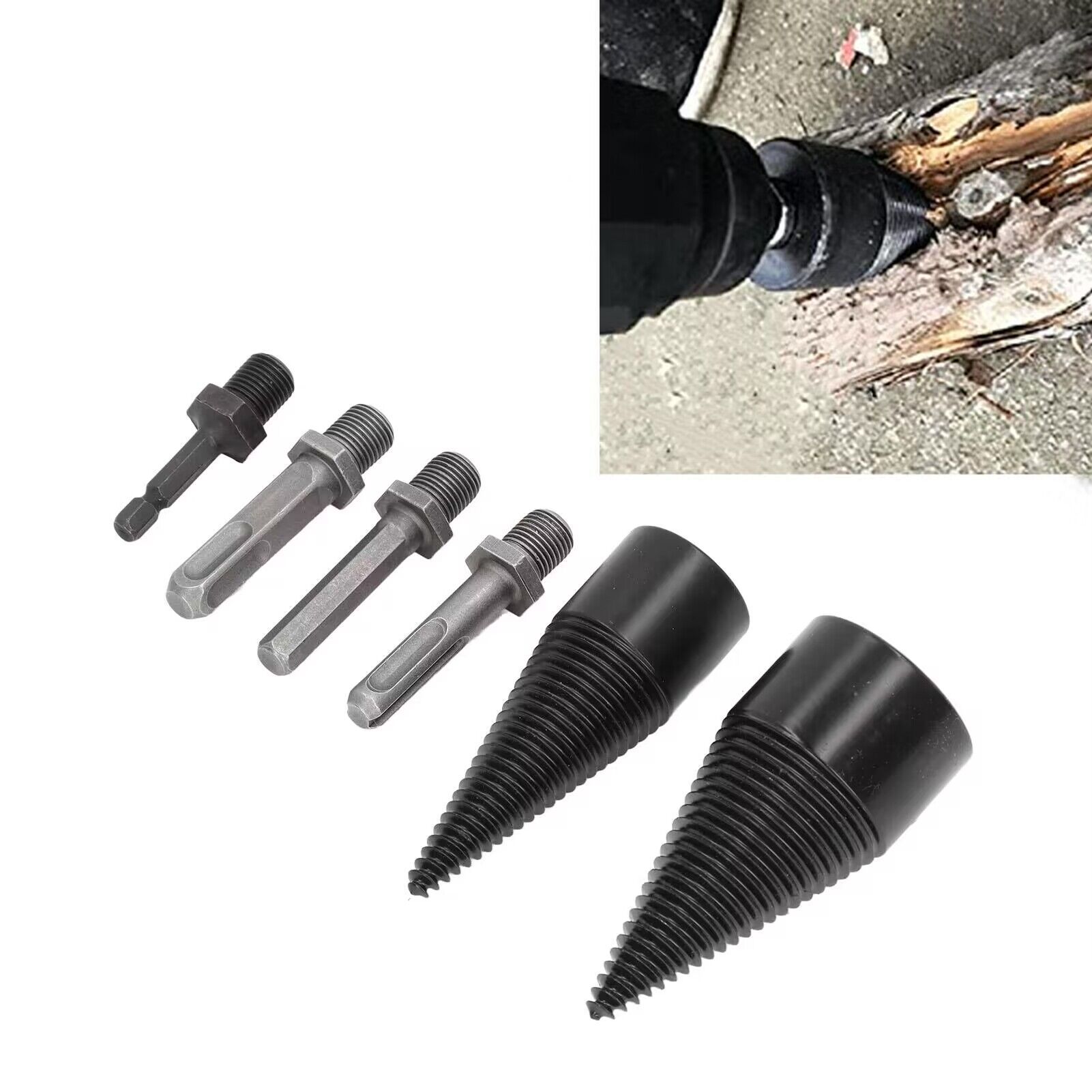 6-Piece Hand Operated OEM Detachable Log Splitter Drill Bit Set Heavy-Duty Carbon Steel Screwdriver Bit Driver