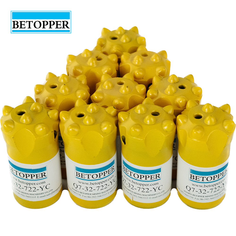New Design Taper Button Bit for Extremely Hard Rock 30-50mm Diameter 7 11 12 Degree Button Drill Bit for Quatze Quarry
