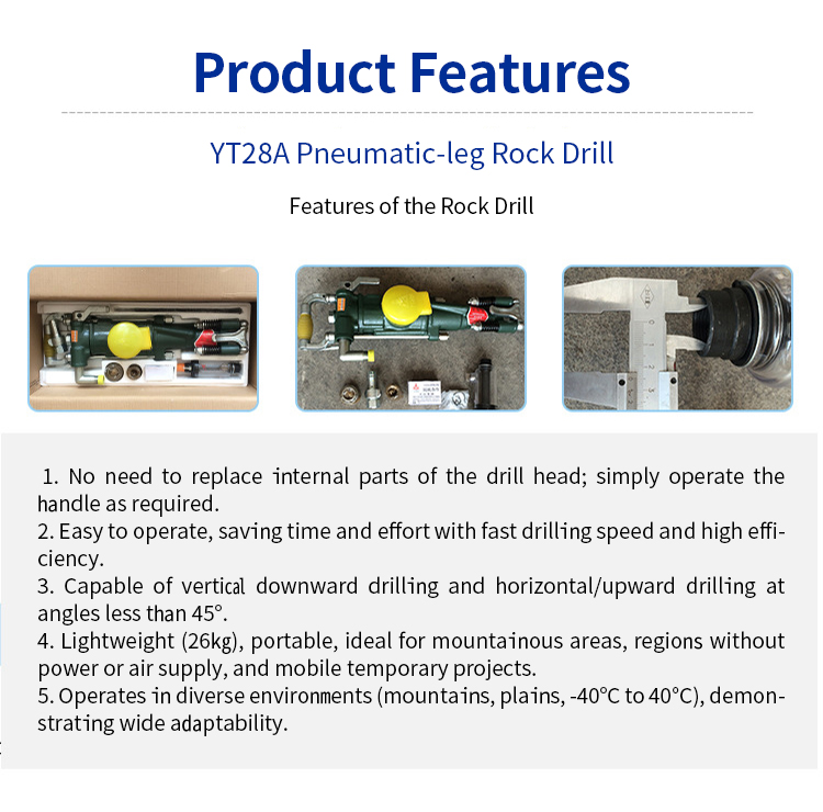 YT28 Pneumatic Rock Drill Applications