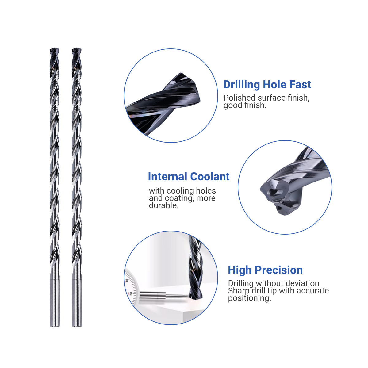 20xD Extra-Long Internal Coolant Carbide Deep Hole Drill For Stainless Steel