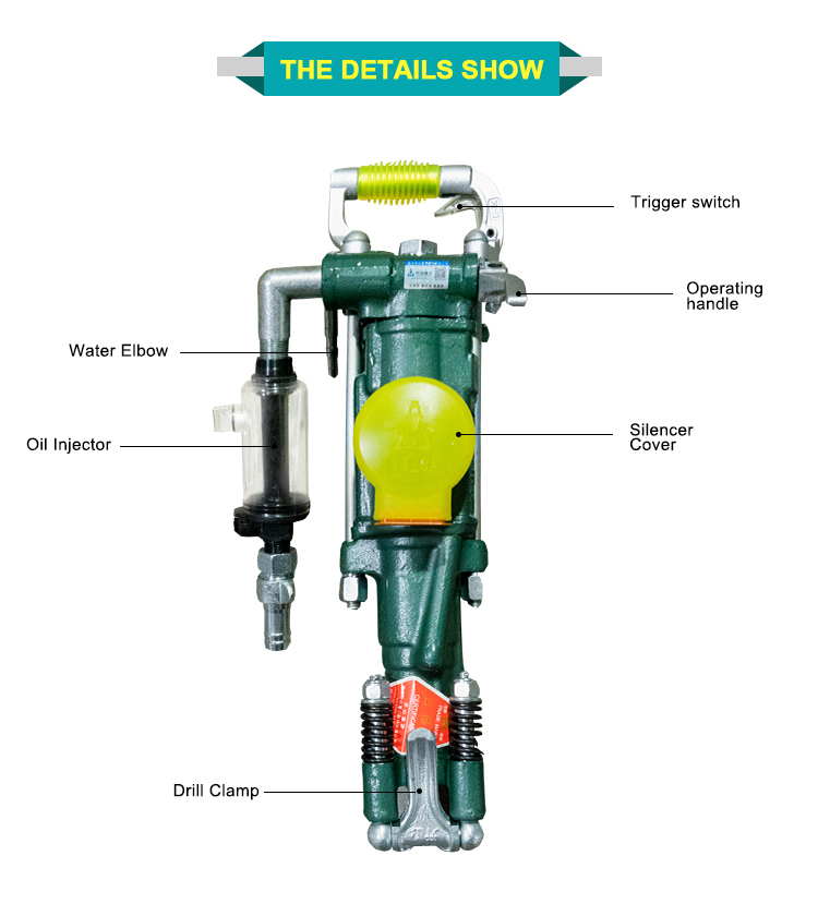 YT28 Jack Hammer Hand Held Rock Drilling Equipment Detail 6