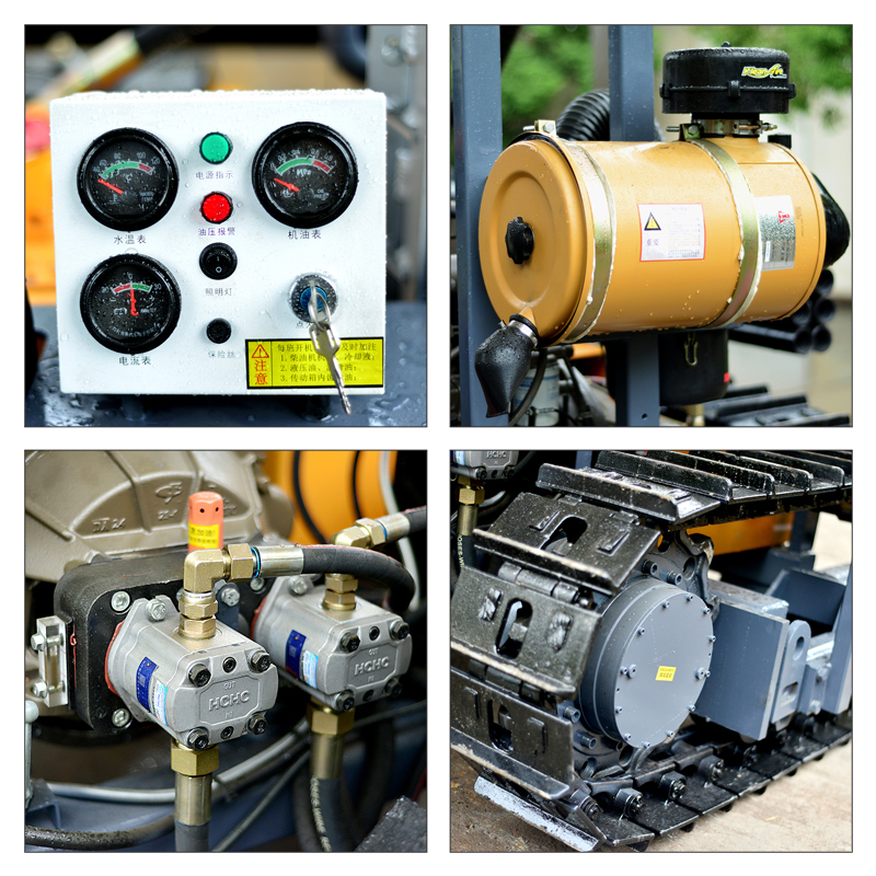 Dual-Cylinder Diesel Engine Crawler Type Bohole Mine Rotary Drill Rig Good Price Core Drilling Machine For Rock Piling Air Power