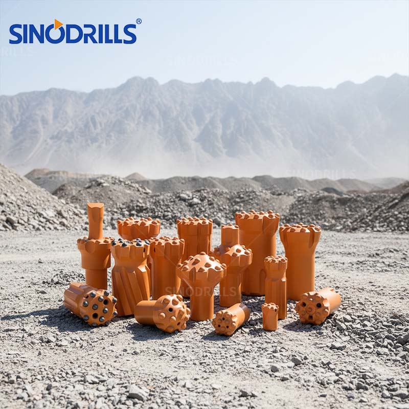 SINODRILLS Top Hammer Tools Hard Rock Bit Button Taper Conical Drill Bit 7/11/12 Degree