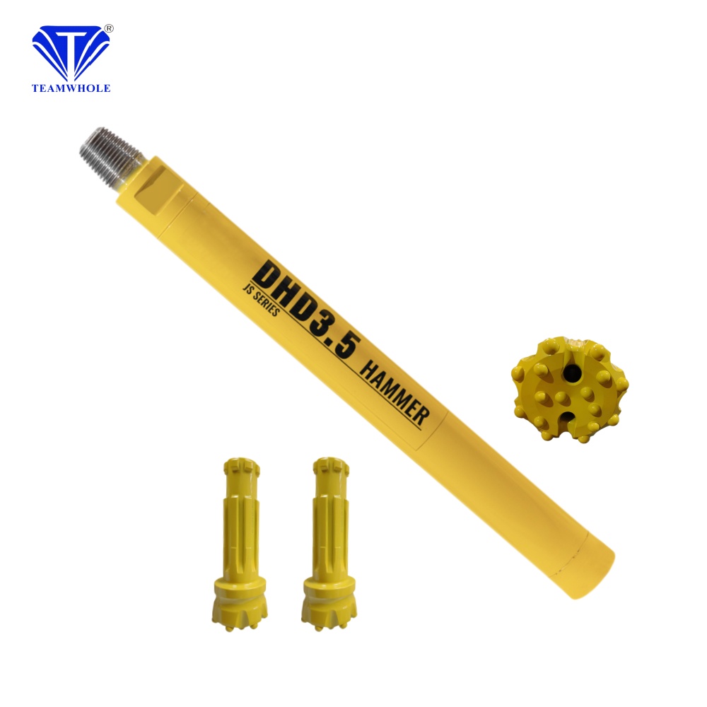TEAMWHOLE DHD3.5 90mm DTH Hammer Drill Bit Rig Tools With Pump Engine &amp; Gear For Well Drilling Quarry Blasting Hole
