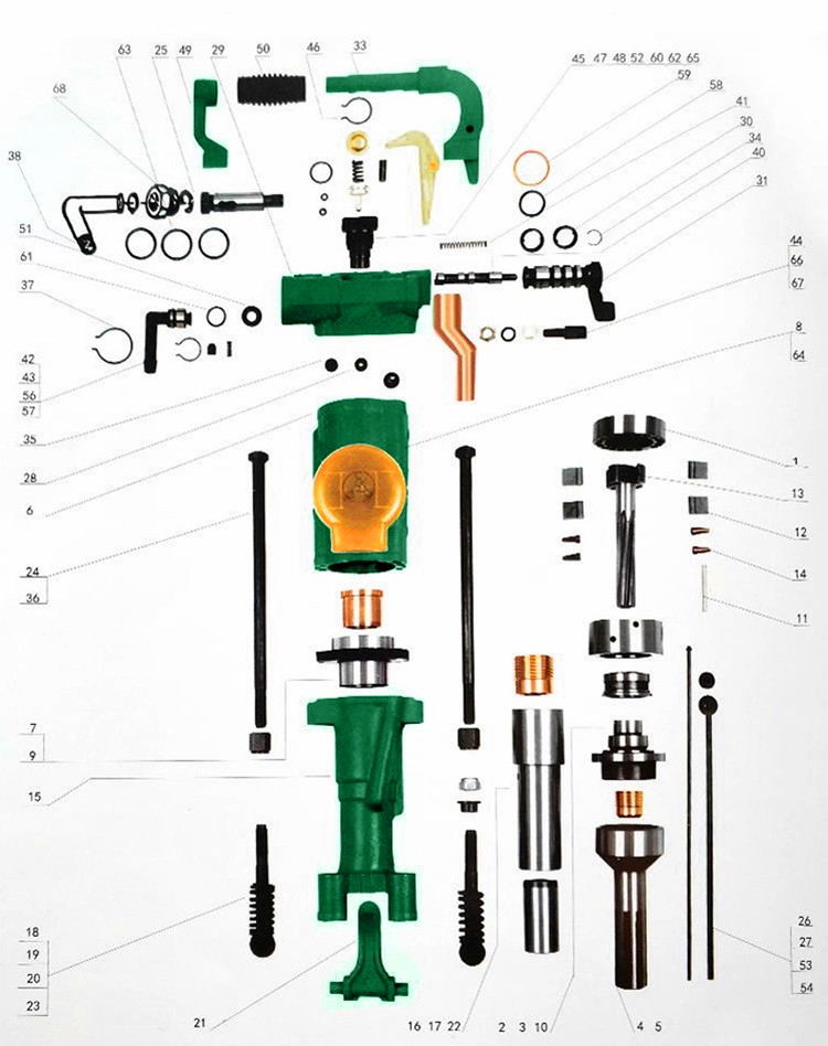 Kaishan YT28 High-efficiency Hand-held Air Leg Pile Driver Rock Drill Hammer Bit Condition Pump Construction Mining New China 28