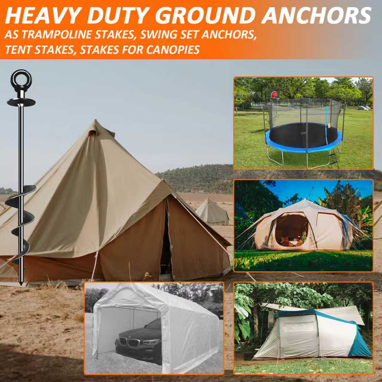 Reliable Screw in Anchors Easy to Install Ground Fixing Tool