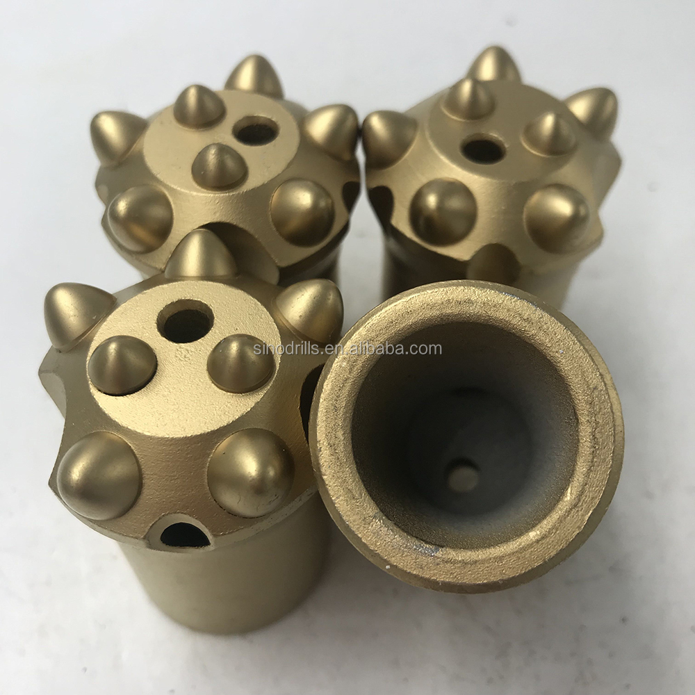 7 Button 38mm Tapered Rock Drill Bits Mitsubishi Carbide Bits Construction Ore Mining New Used Condition