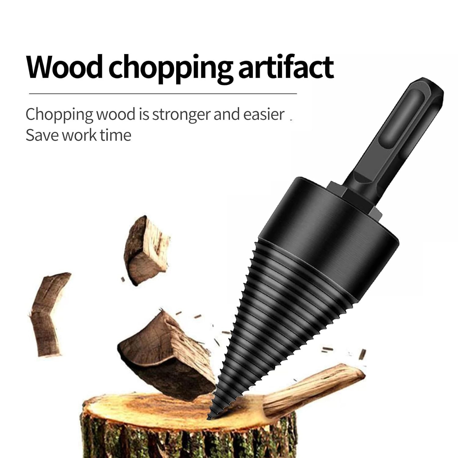 Hot Selling Removable Firewood Log Splitter Drill Bit Heavy Duty Screw Cone Driver Black Oxide Finish 3-Year Warranty 40mm Total