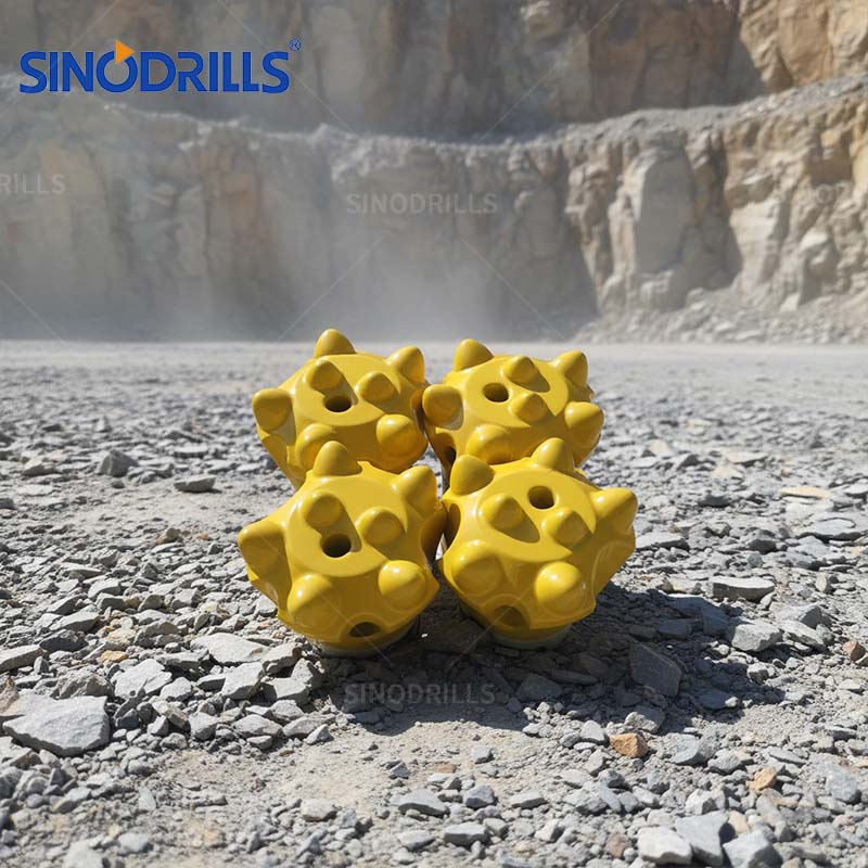 SINODRILLS Top Hammer Tools Hard Rock Bit Button Taper Conical Drill Bit 7/11/12 Degree