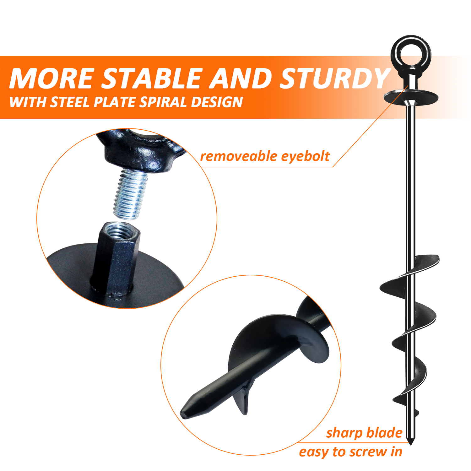 Reliable Screw in Anchors Easy to Install Ground Fixing Tool