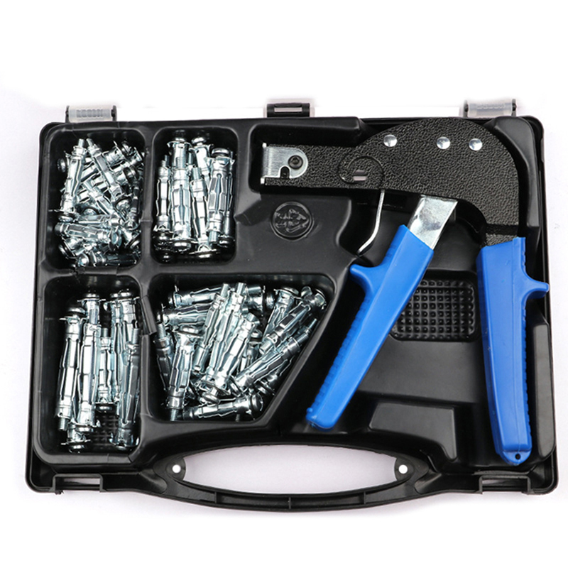 Heavy Duty Gun Wall Anchor Metal Setting Tool with Bolt Hollow Drive Wall Anchor Screws Assortment Kit for Cavity Anchor Fixing