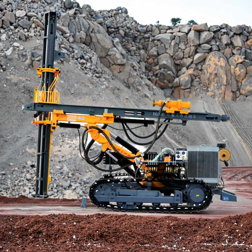 Dual-Cylinder Diesel Engine Crawler Type Bohole Mine Rotary Drill Rig Good Price Core Drilling Machine For Rock Piling Air Power