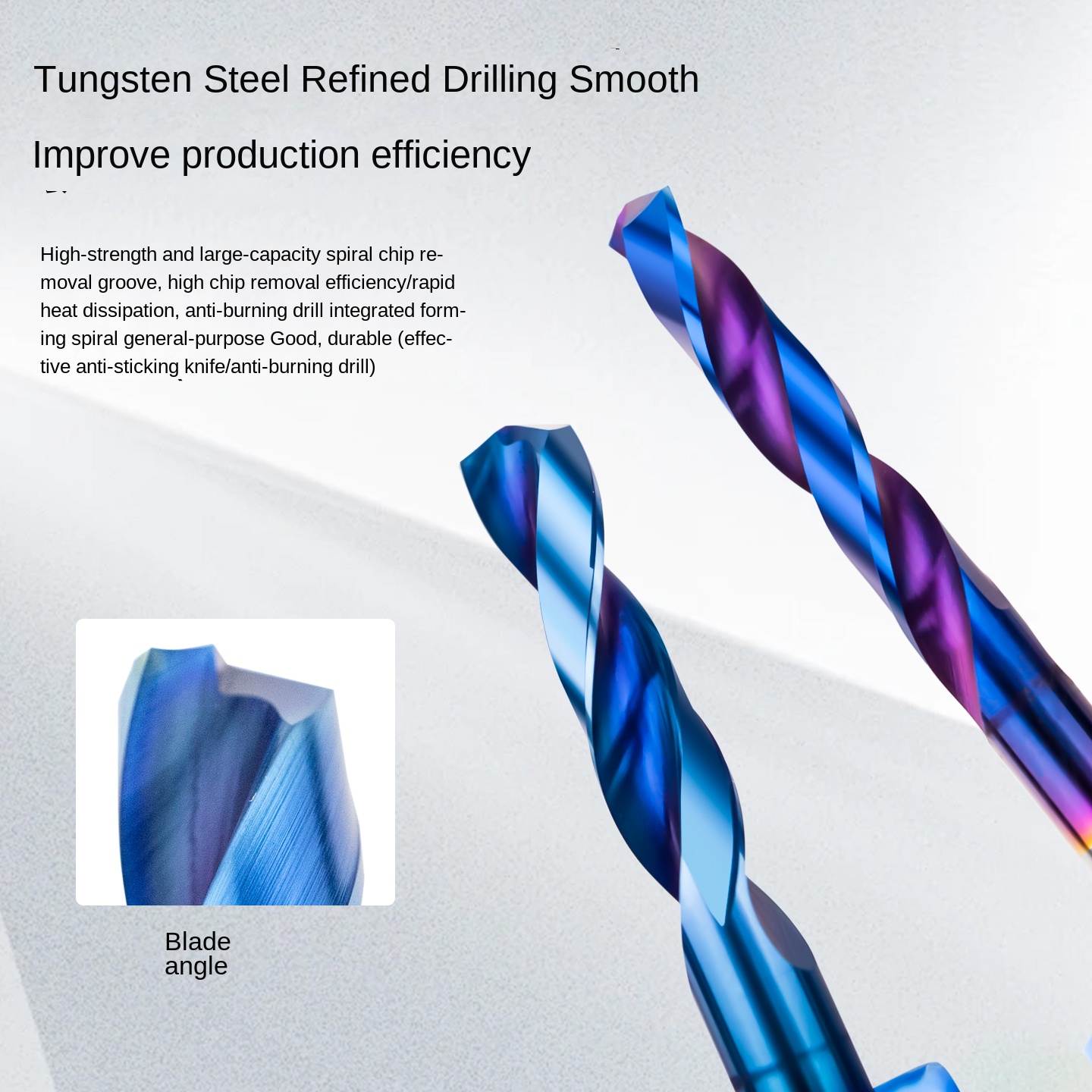 65 Degree Integral Tungsten Steel Super Carbide Drill Nano Blue Coating High Hardness Shank Twist Drill for Metal Drilling