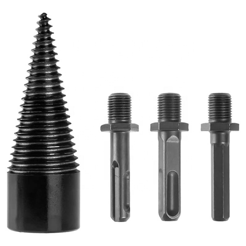 3pcs Removable Firewood Log Splitter Drill Bit Wood Splitter Drill Bits for Woodworking