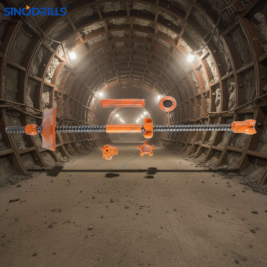 Soil Nailing Tools Galvanized Grouting Hollow Anchor Bar Rock Bolt Installation Procedure