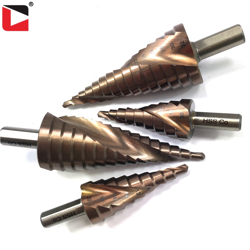 3Pcs Hss Cobalt Triangle Shank Pagoda Spiral Flute Step Drill Bit