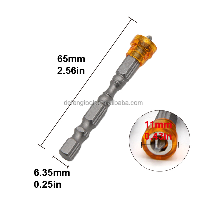 5pc Colorful Magnetic Circle Cross Single Head Screwdriver Head 65mm Magnetic Detachable Position Bit Power Tool Accessory Set
