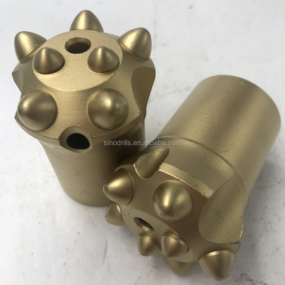 7 Button 38mm Tapered Rock Drill Bits Mitsubishi Carbide Bits Construction Ore Mining New Used Condition