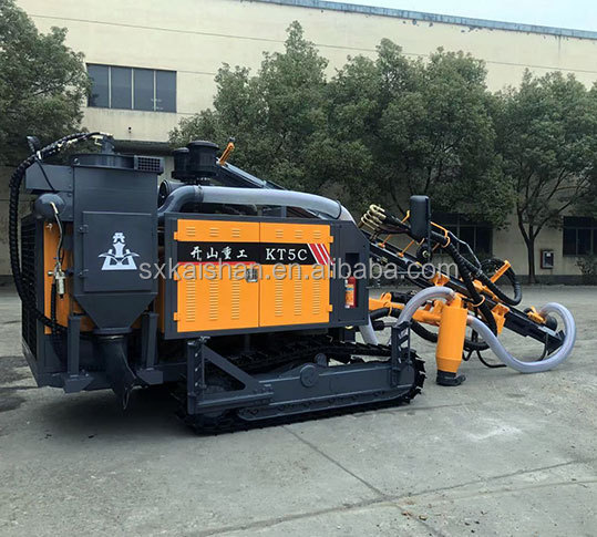 Mining Diesel Automatic Crawler DTH Rock Blasting Drilling Rig With Engine And Air Compressor Model Kt5