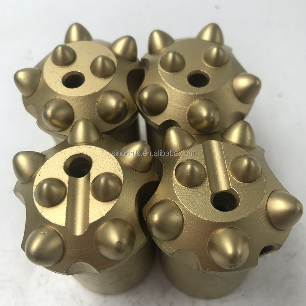 7 Button 38mm Tapered Rock Drill Bits Mitsubishi Carbide Bits Construction Ore Mining New Used Condition