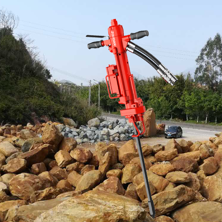 Handheld Hydraulic Rock Drill Mini Concrete Asphalt Hammer Driller, Portable Hydraulic Hammer Drill