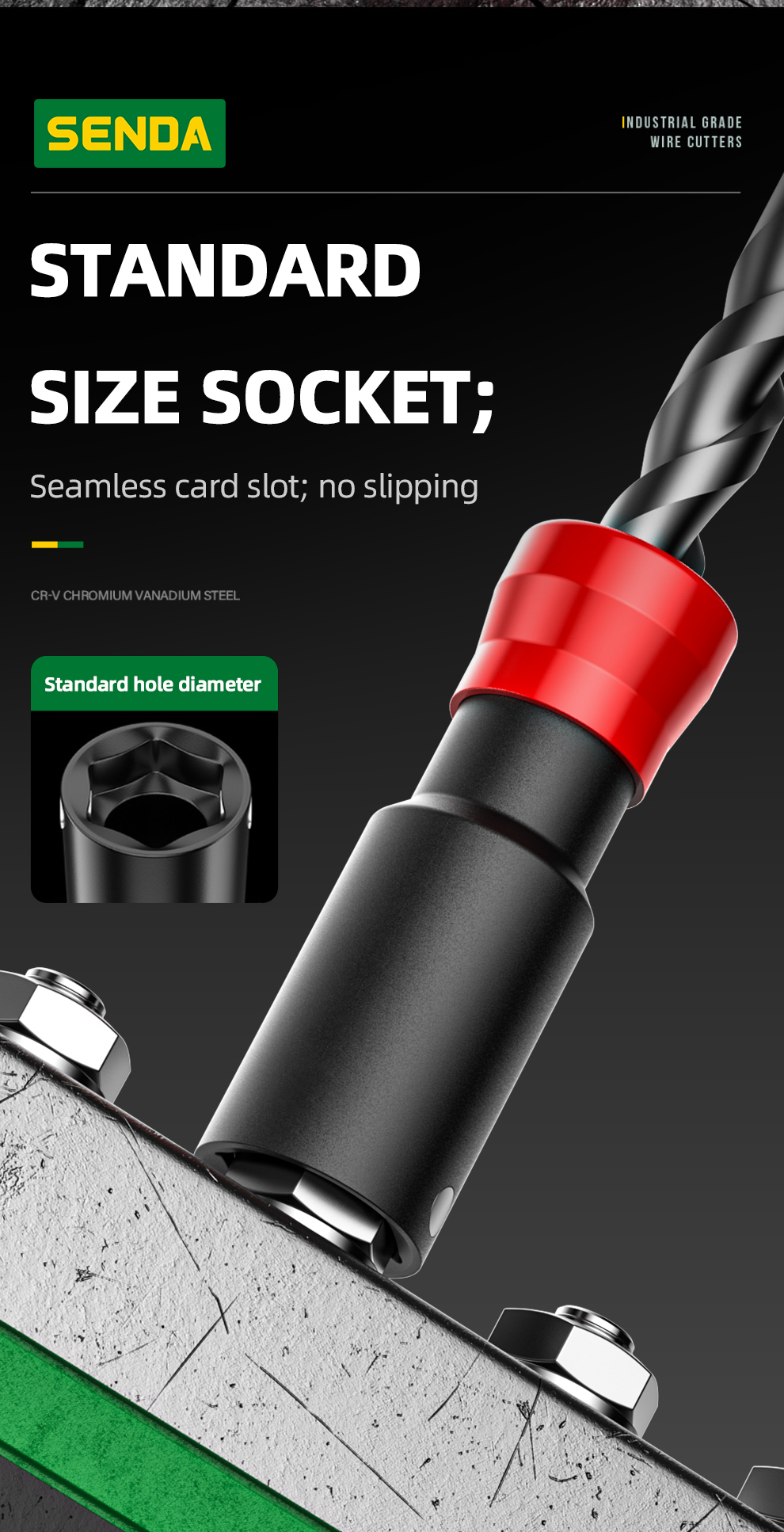 Drill Bit & Socket Combo Tool for Anchor Bolt Installation