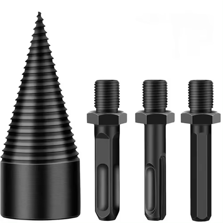 Hot Selling Removable Firewood Log Splitter Drill Bit Heavy Duty Screw Cone Driver Black Oxide Finish 3-Year Warranty 40mm Total