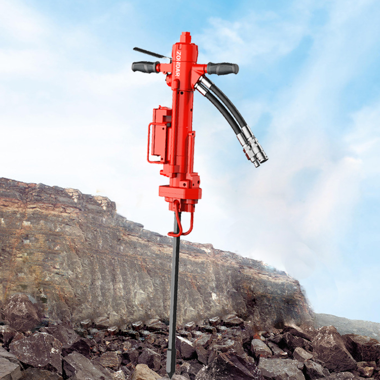 Handheld Hydraulic Rock Drill Mini Concrete Asphalt Hammer Driller, Portable Hydraulic Hammer Drill