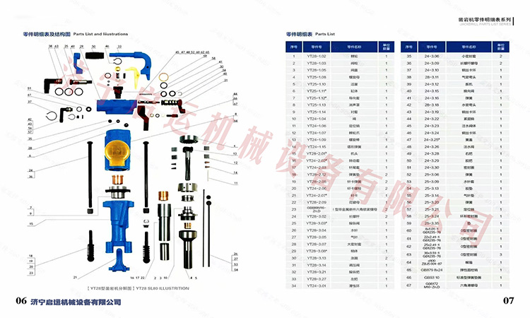 YT Pneumatic Gear Jack Hammer Air Leg Rock Drill