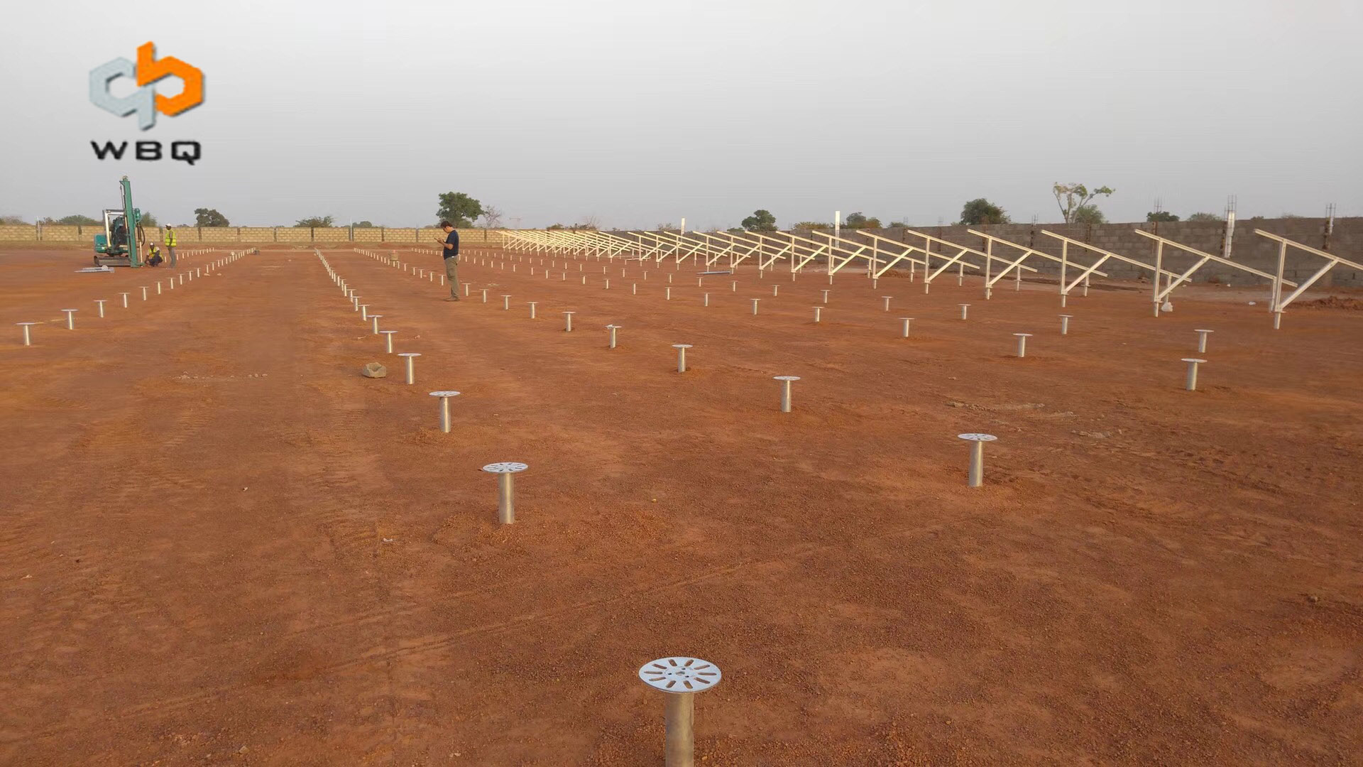 Ground Screw Pole Anchor Installation Machine Terraces Warehouses