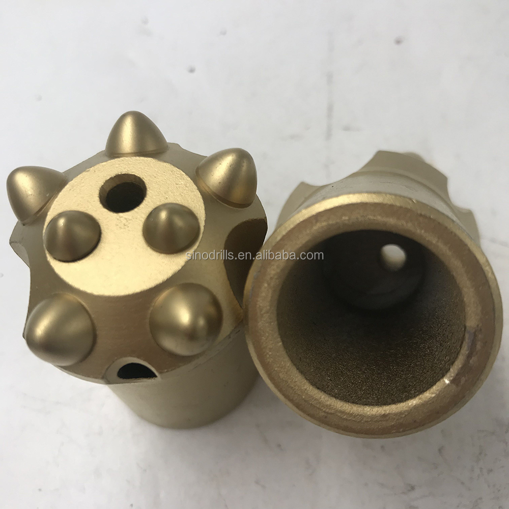 7 Button 38mm Tapered Rock Drill Bits Mitsubishi Carbide Bits Construction Ore Mining New Used Condition