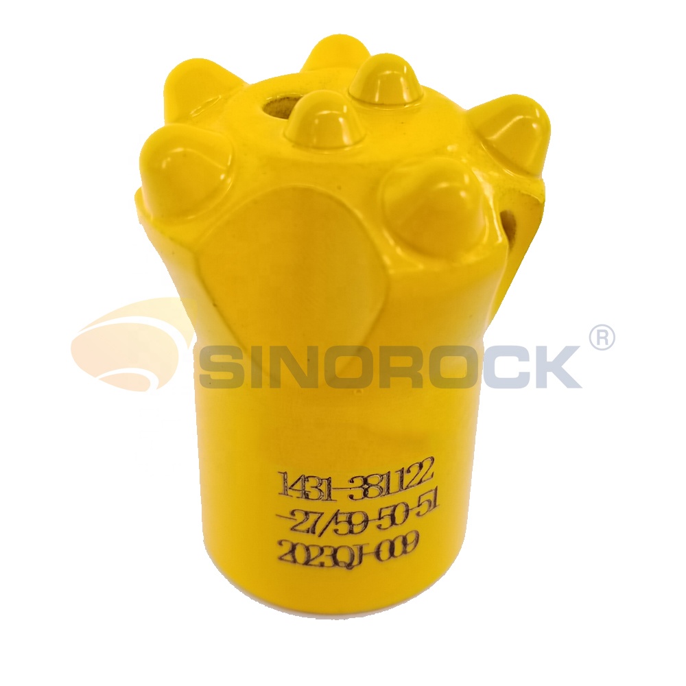 7/11/12 Degree Tapper Button Drill Bit 34mm-40mm Carbon Steel Rock Drilling Tools For Coal Mining Forged Processing